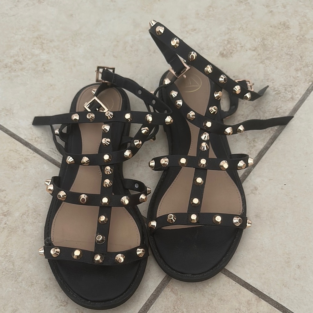 Black Studded Sandals